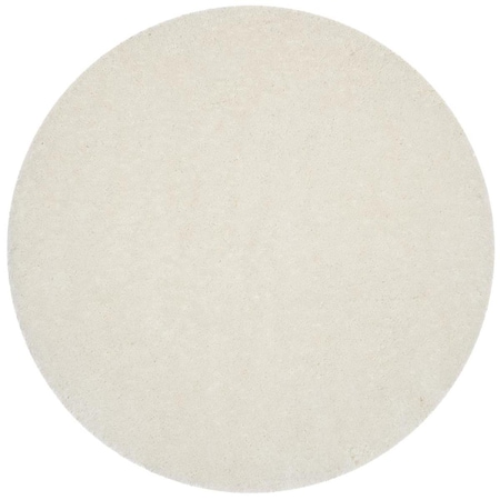 Flowers First 6 x 6 ft. Round Luxe Shag Hand Tufted Rug, Ivory FL1889520